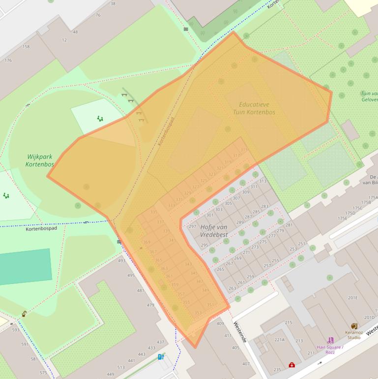 Kaart van postcodegebied 2512HB.