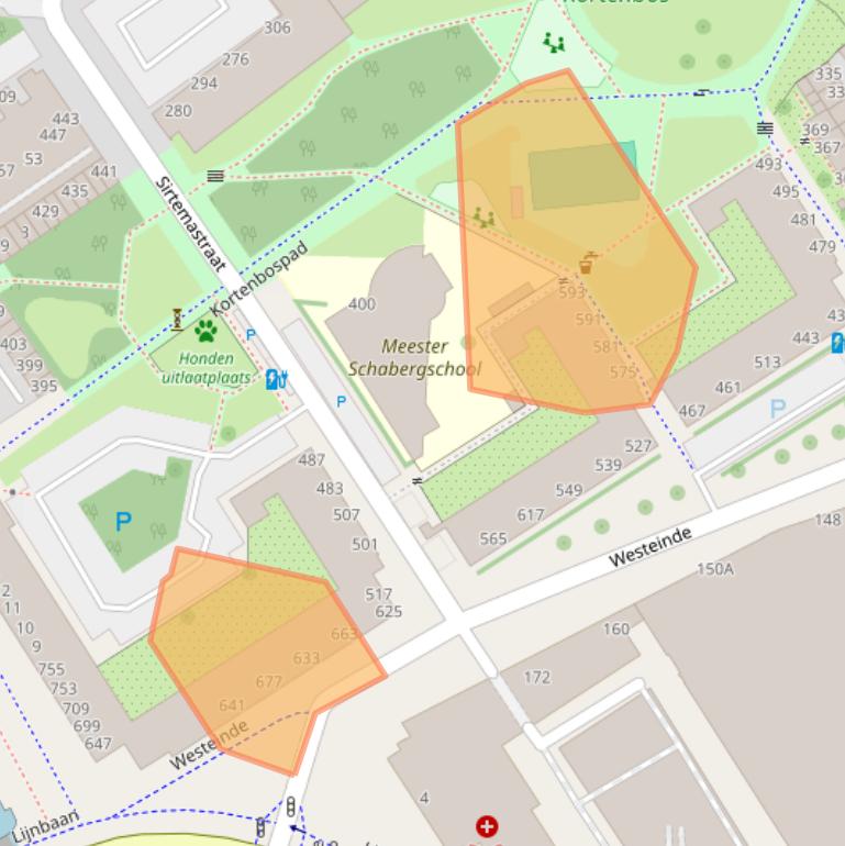 Kaart van postcodegebied 2512HC.