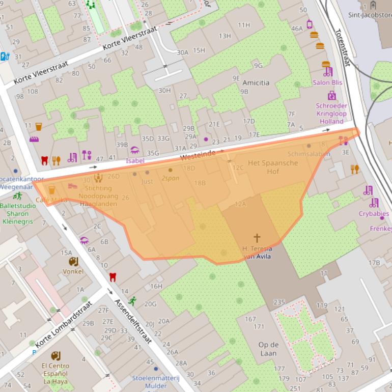 Kaart van postcodegebied 2512HD.