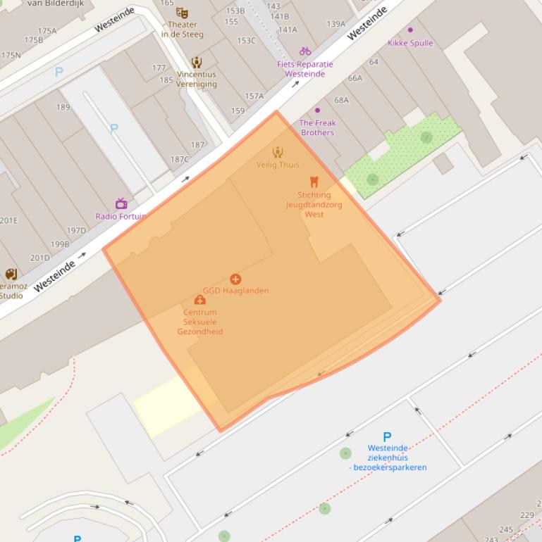 Kaart van postcodegebied 2512HG.