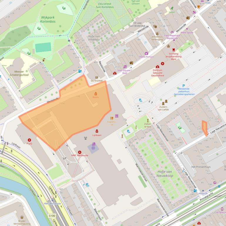 Kaart van postcodegebied 2512HH.