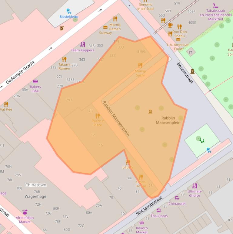 Kaart van postcodegebied 2512HJ.