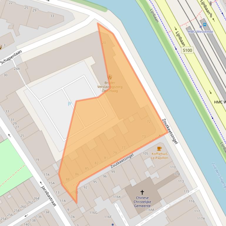 Kaart van postcodegebied 2512HN.