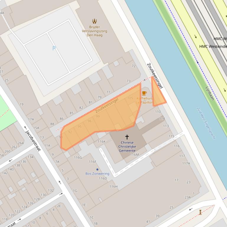 Kaart van postcodegebied 2512HP.