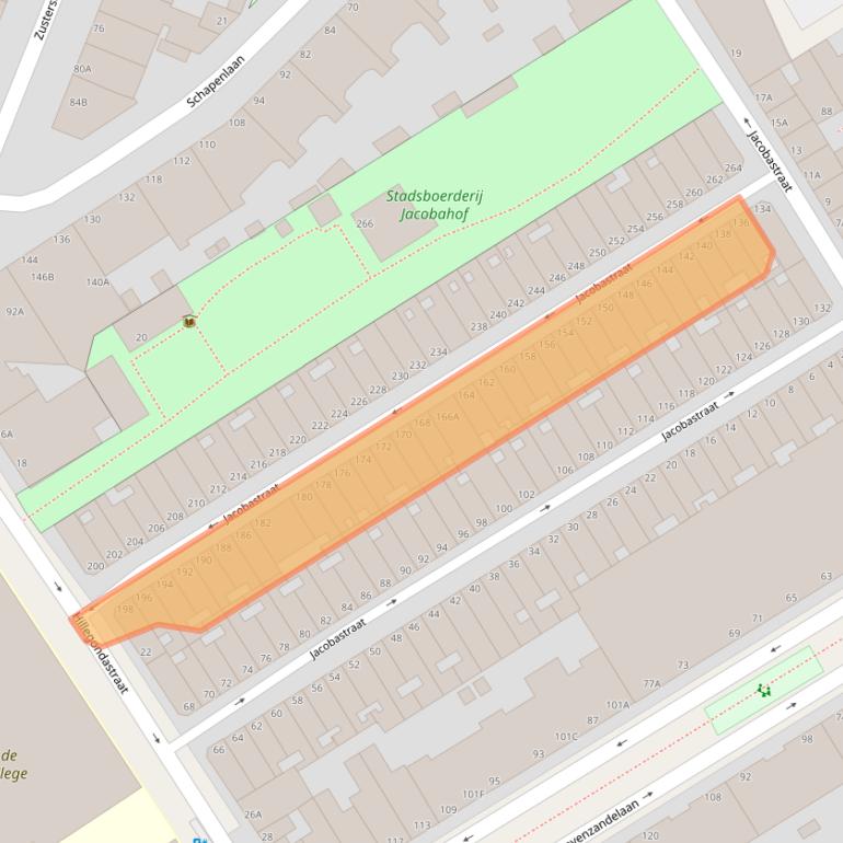 Kaart van postcodegebied 2512JD.