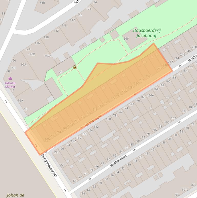 Kaart van postcodegebied 2512JE.