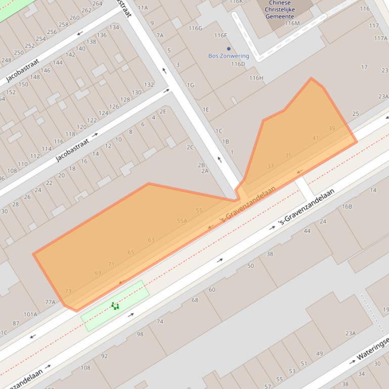 Kaart van postcodegebied 2512JJ.