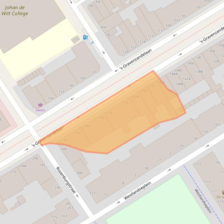 Kaart van postcodegebied 2512JR.