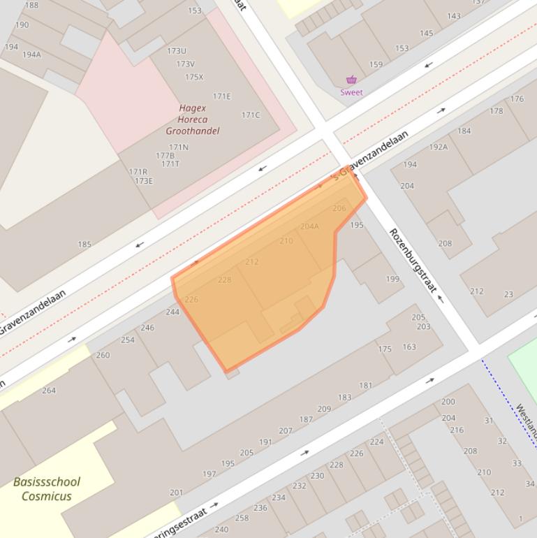 Kaart van postcodegebied 2512JS.