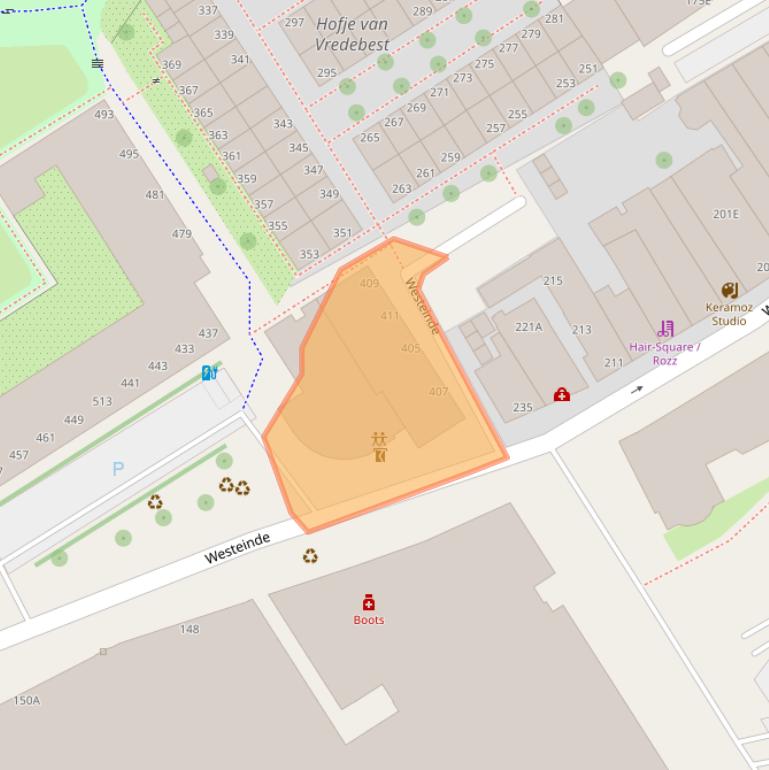 Kaart van postcodegebied 2512KD.