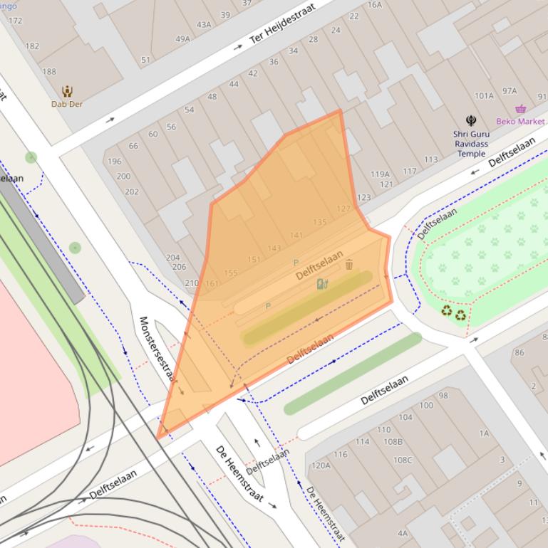 Kaart van postcodegebied 2512RD.