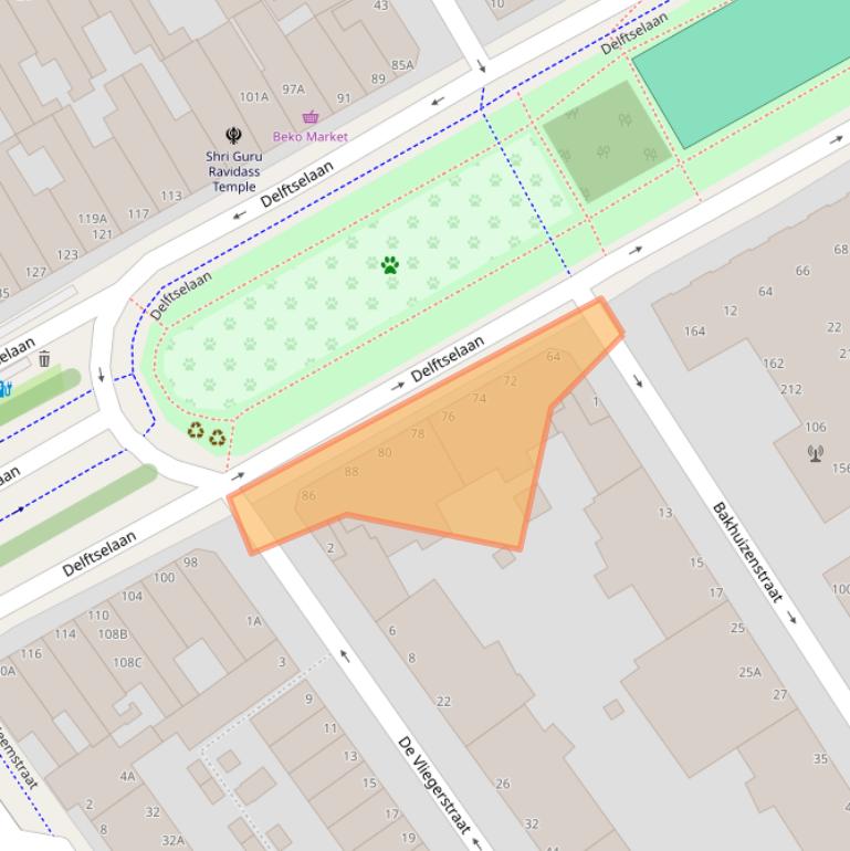 Kaart van postcodegebied 2512RH.