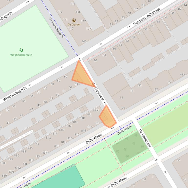 Kaart van postcodegebied 2512RW.