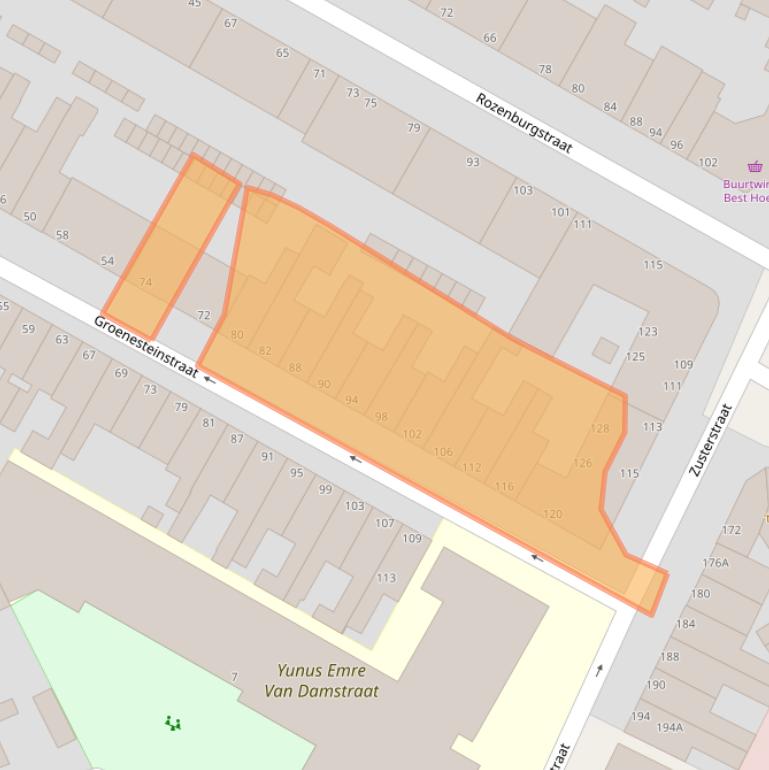 Kaart van postcodegebied 2512SL.