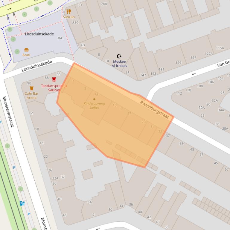 Kaart van postcodegebied 2512SM.