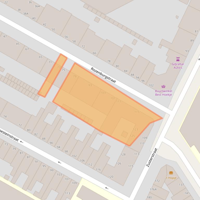 Kaart van postcodegebied 2512SP.