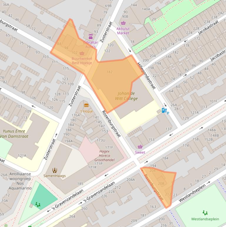 Kaart van postcodegebied 2512SW.