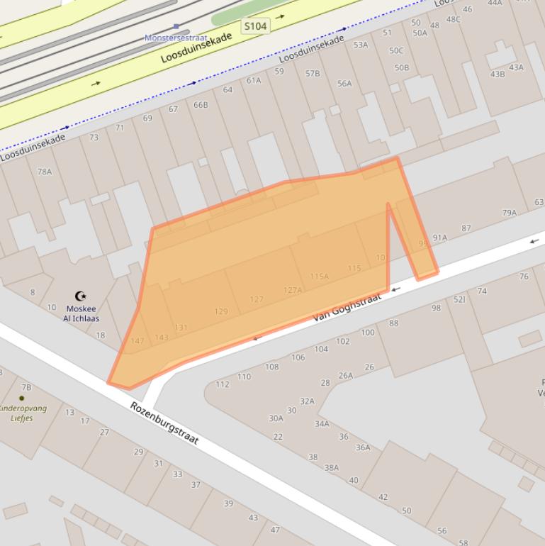 Kaart van postcodegebied 2512TC.