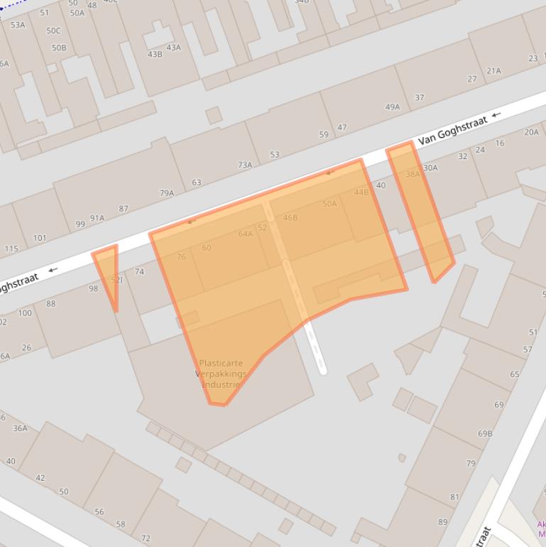 Kaart van postcodegebied 2512TE.