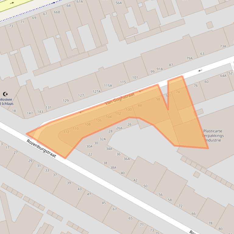 Kaart van postcodegebied 2512TG.