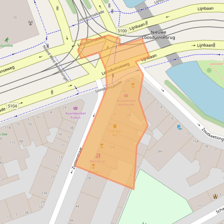 Kaart van postcodegebied 2512TM.