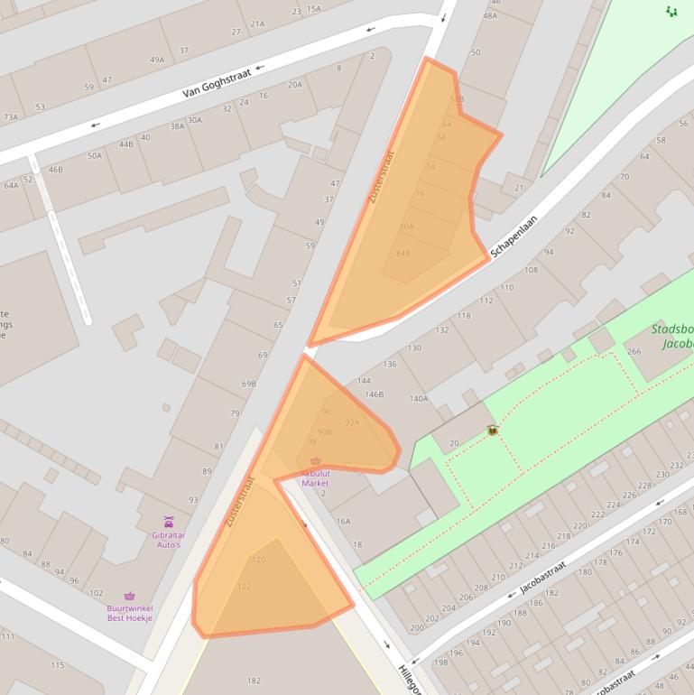 Kaart van postcodegebied 2512TP.