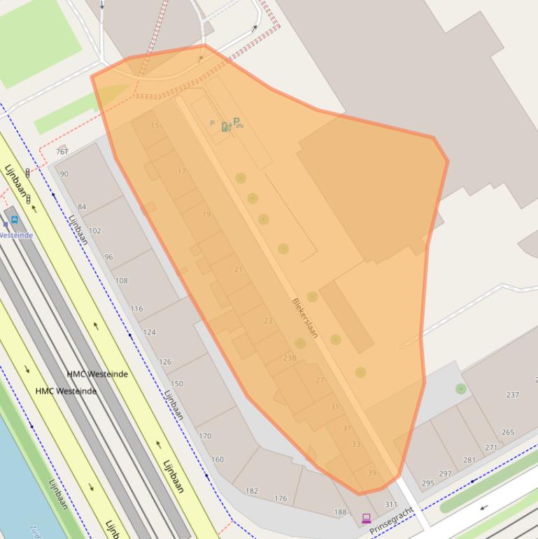 Kaart van postcodegebied 2512VE.