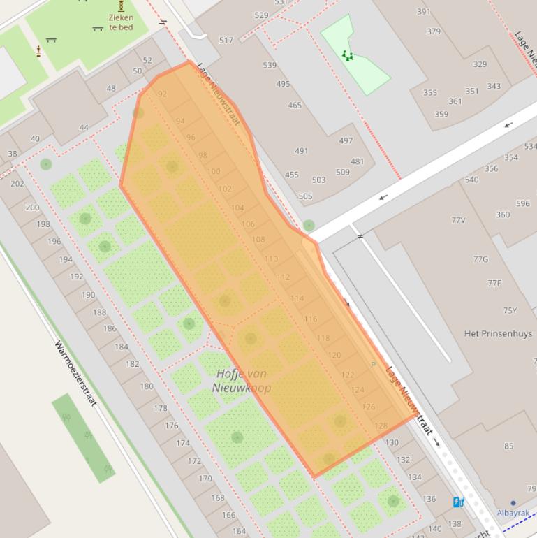 Kaart van postcodegebied 2512VK.