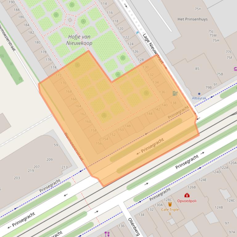 Kaart van postcodegebied 2512VL.