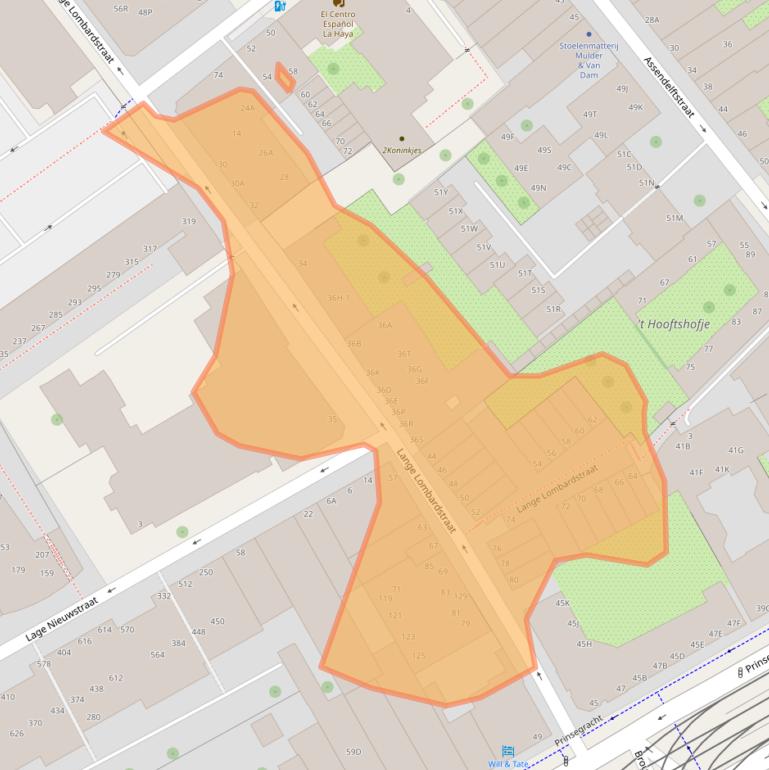 Kaart van postcodegebied 2512VP.