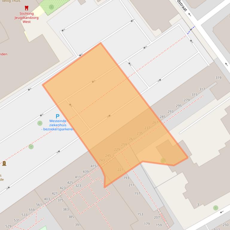 Kaart van postcodegebied 2512WC.