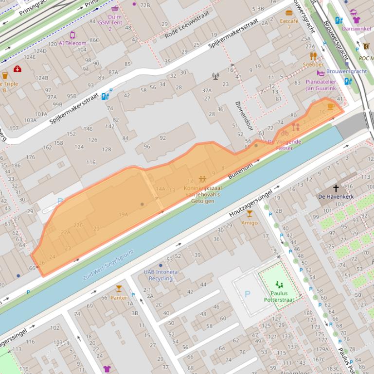 Kaart van postcodegebied 2512XA.