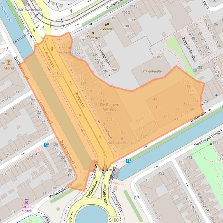 Kaart van postcodegebied 2512XD.