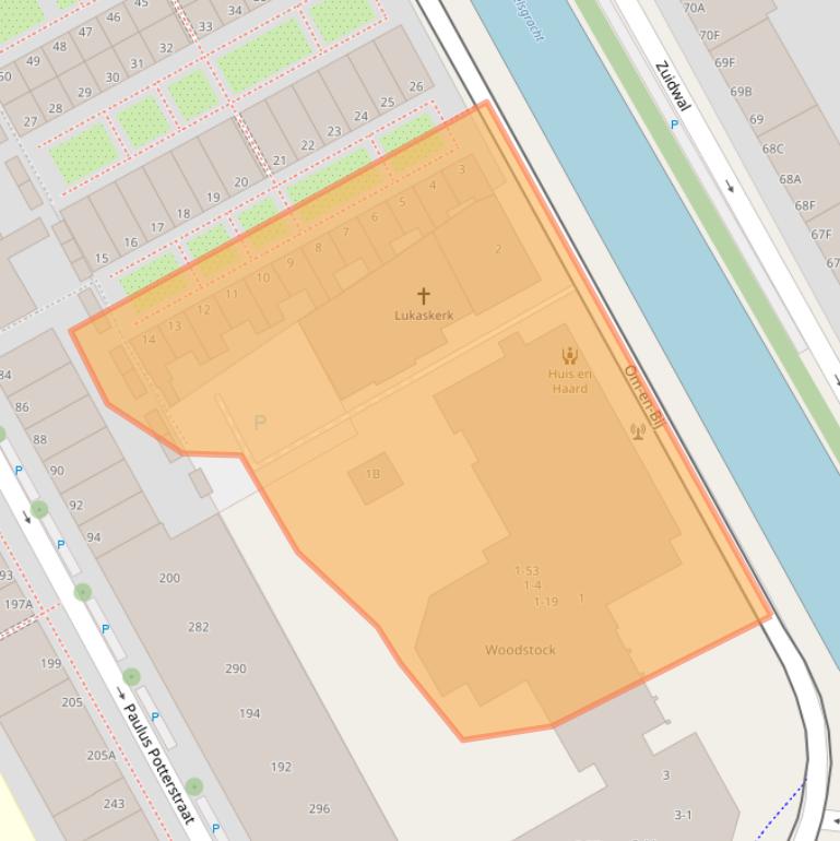 Kaart van postcodegebied 2512XK.