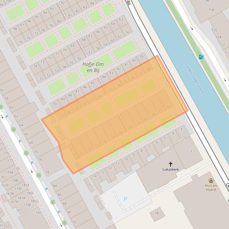 Kaart van postcodegebied 2512XL.