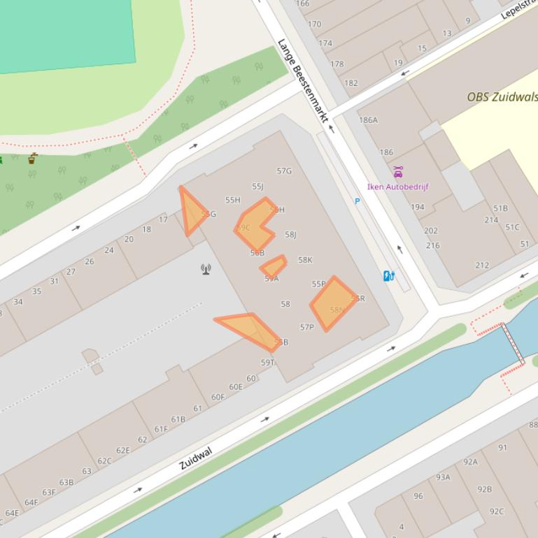 Kaart van postcodegebied 2512ZG.