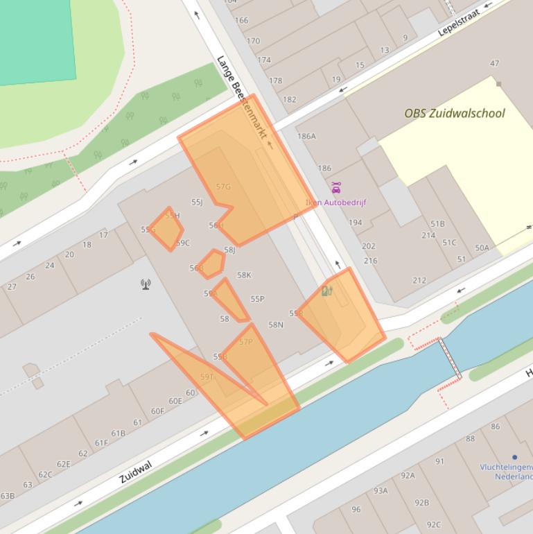 Kaart van postcodegebied 2512ZJ.