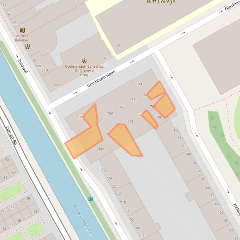 Kaart van postcodegebied 2512ZT.