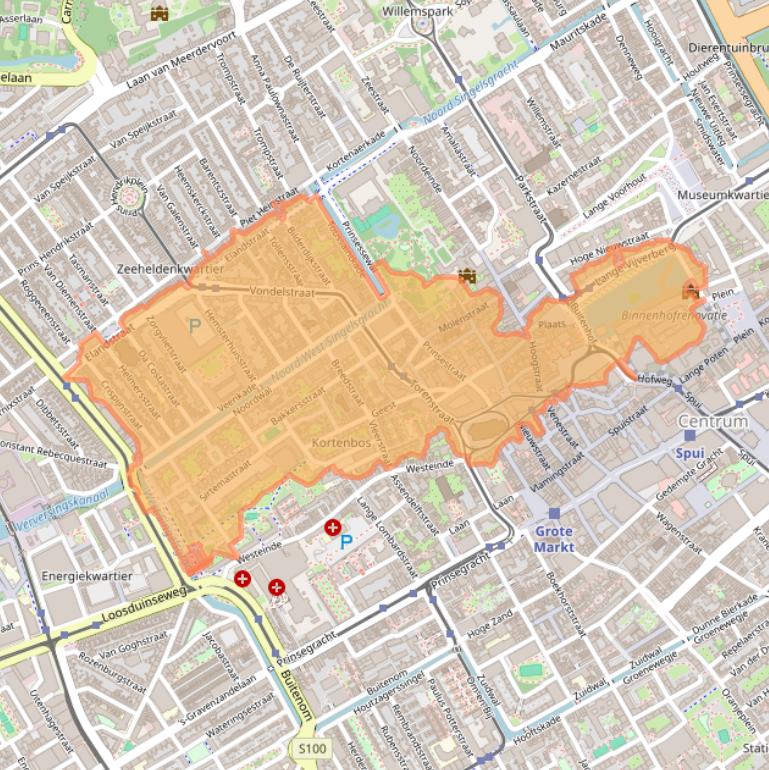 Kaart van postcodegebied 2513.