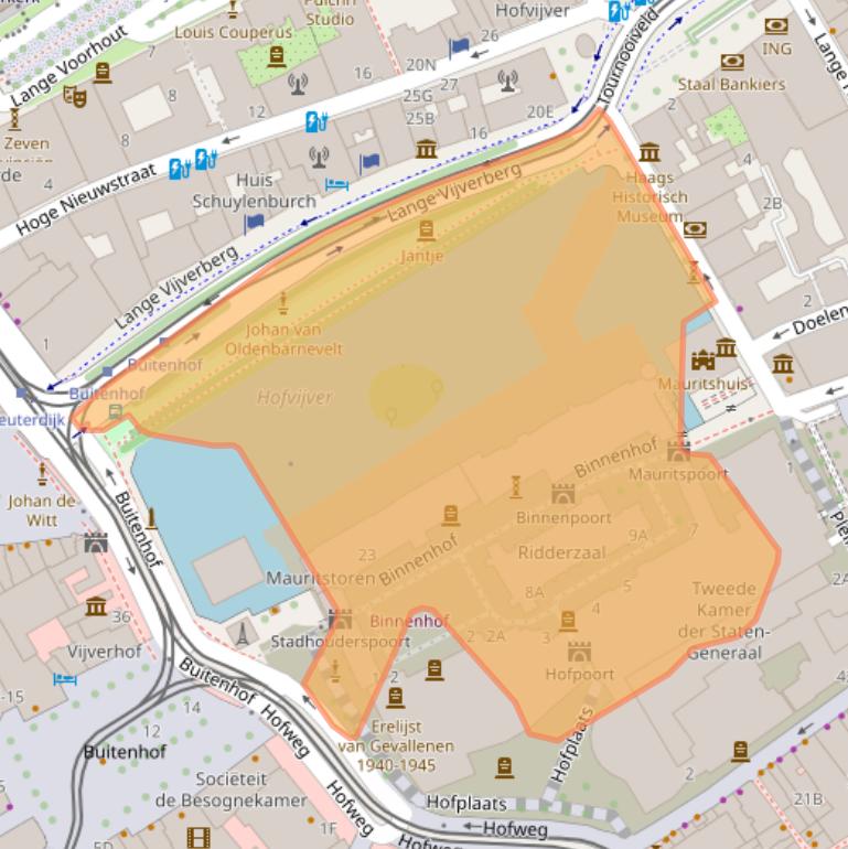 Kaart van postcodegebied 2513AA.