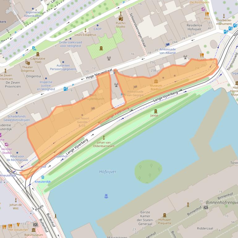 Kaart van postcodegebied 2513AC.