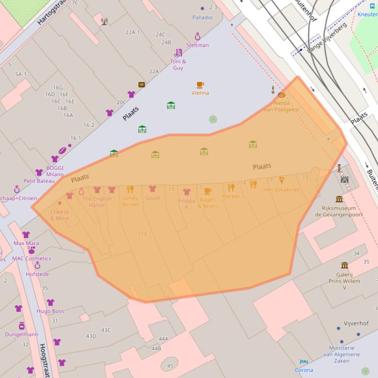 Kaart van postcodegebied 2513AD.