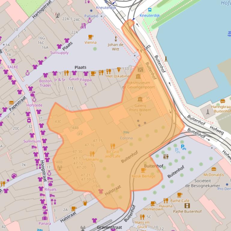 Kaart van postcodegebied 2513AH.