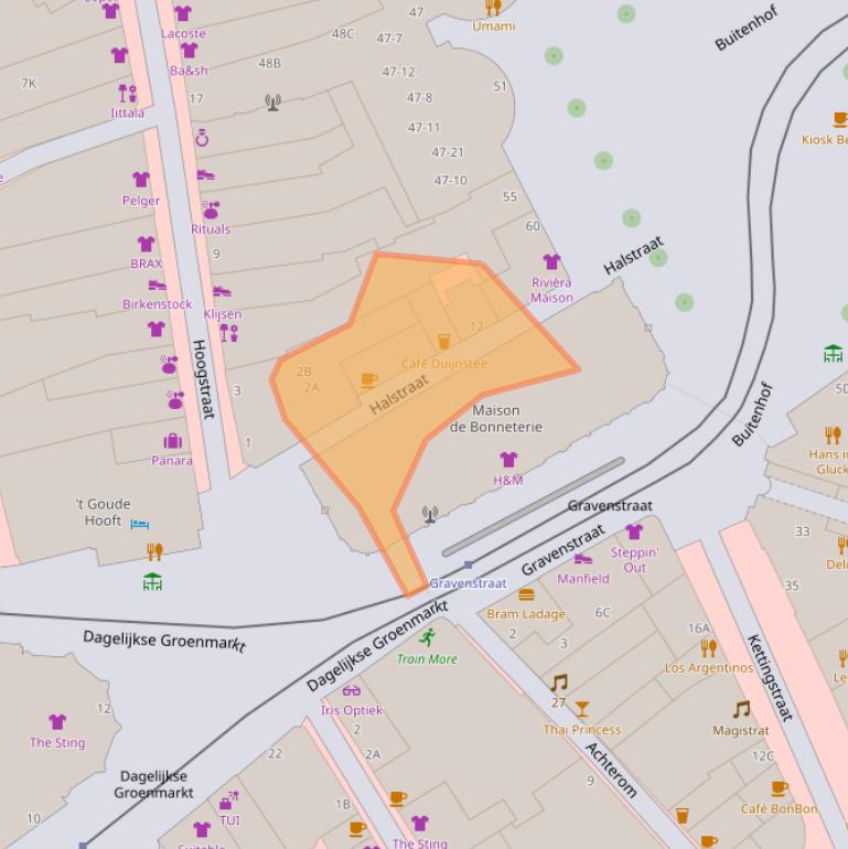 Kaart van postcodegebied 2513AJ.