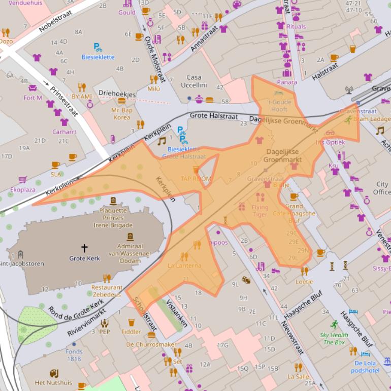 Kaart van postcodegebied 2513AL.