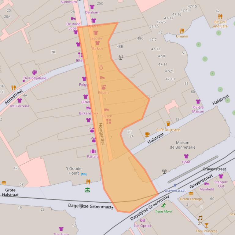 Kaart van postcodegebied 2513AN.