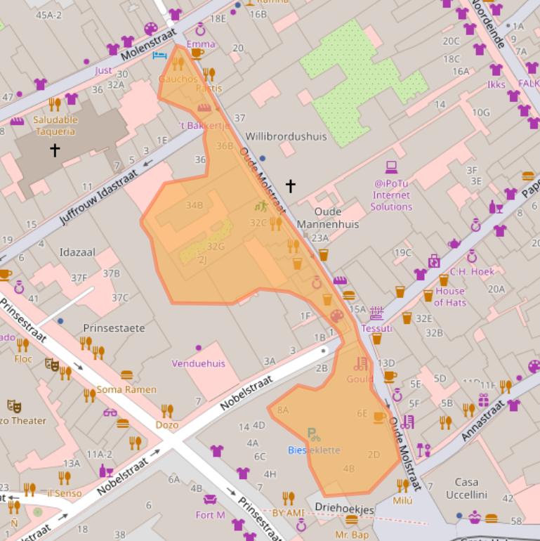 Kaart van postcodegebied 2513BB.