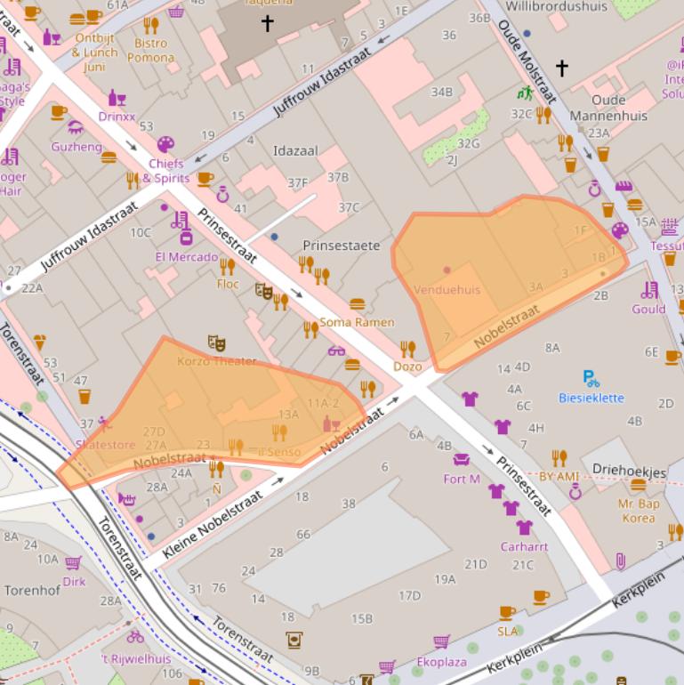 Kaart van postcodegebied 2513BC.