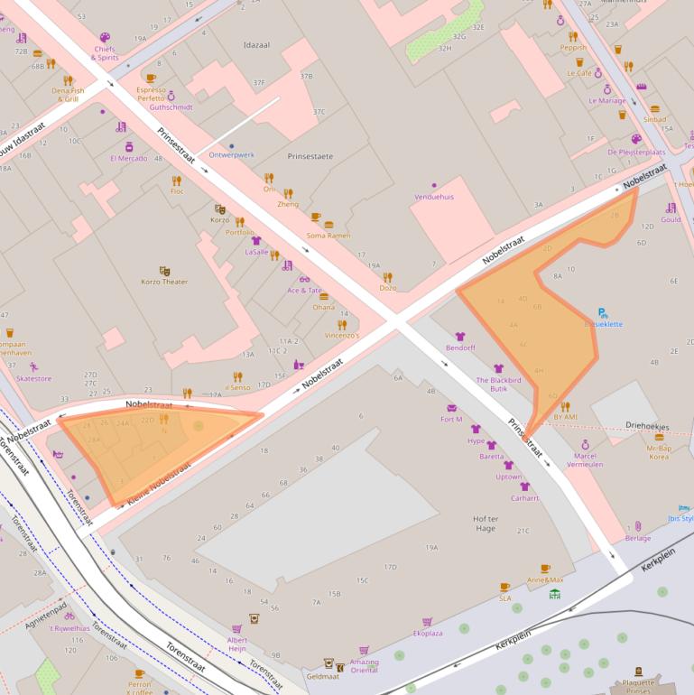 Kaart van postcodegebied 2513BD.