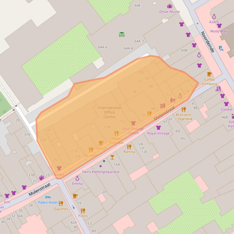 Kaart van postcodegebied 2513BH.